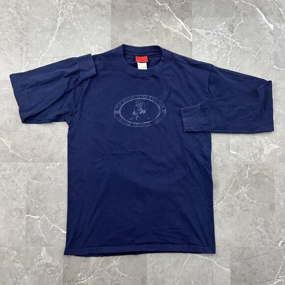 Vintage New England Patriots Shirt Long Sleeve Mens Medium Tall Graphic Tee y2k - Picture 1 of 8